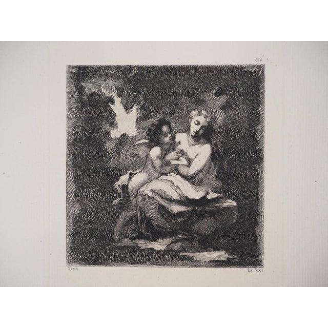 Narcisse Diaz De La Pena, Nymph and Love,1873, Engraving For Sale - Image 7 of 7