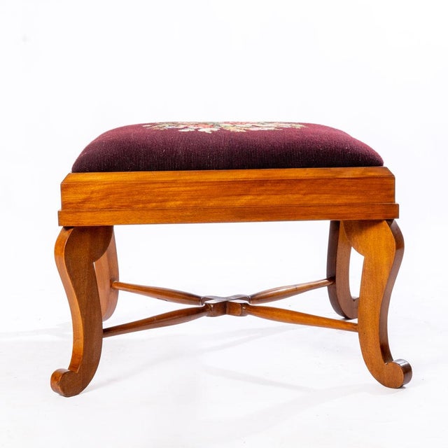 19th Century Antique Needlepoint Stool For Sale - Image 5 of 10