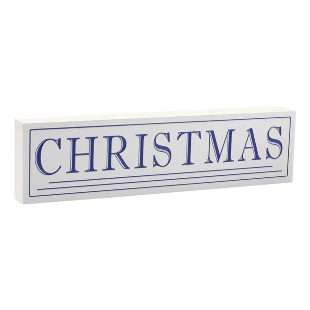 Wood Christmas Sentiment Sign 19.5"L For Sale
