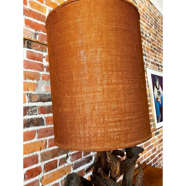 Wood 1970s Sculptural Driftwood Table Lamp For Sale - Image 7 of 10