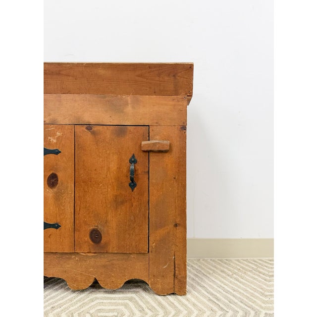 Mid 20th Century Primitive Rustic Planter Box Cabinet Vintage Farmhouse Wood Decor Iron Hinges For Sale In Tampa - Image 6 of 9