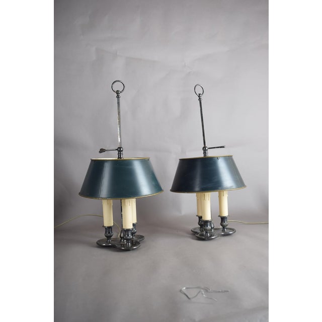 French Bouillotte Lamps in Silvered Metal, 1940s, Set of 2 For Sale - Image 15 of 18
