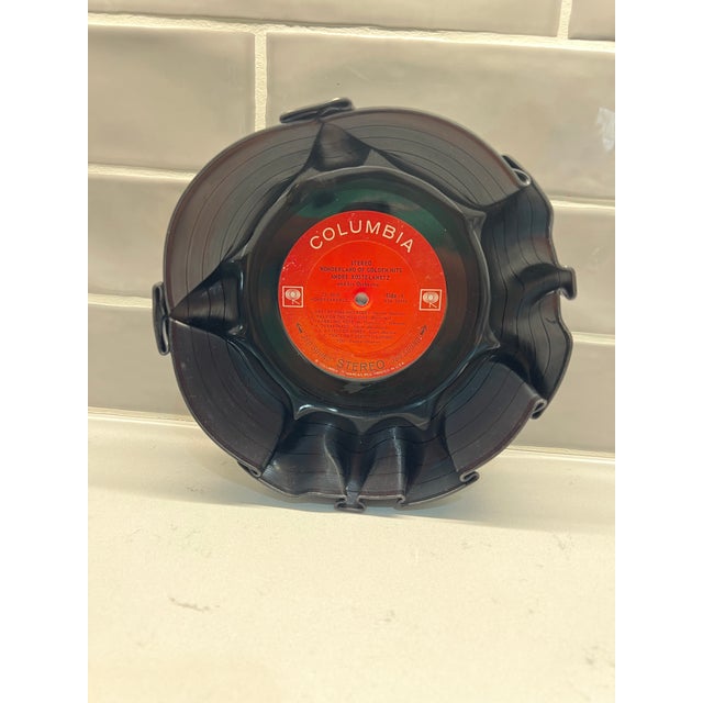 Red Vinyl Record Bowl For Sale - Image 8 of 8