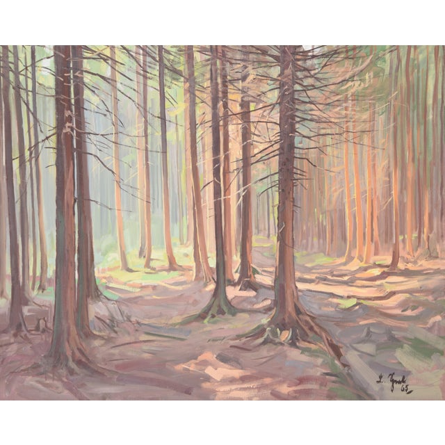 Lothar Sperl, Lothar Sperl, Gemälde "lichtdurchfluteter Wald", 1965, Framed For Sale - Image 12 of 12