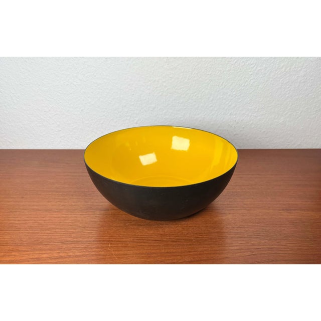 Mid-Century Modern Mid-Century Modern Danish Yellow Enamel Bowl, 1960s For Sale - Image 3 of 12