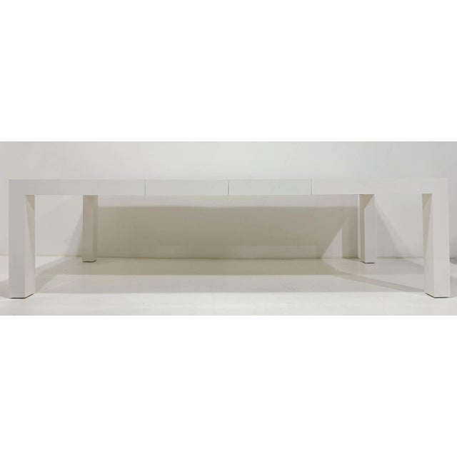 Milo Baughman Milo Baughman White Lacquer Parsons Dining Table For Sale - Image 4 of 10