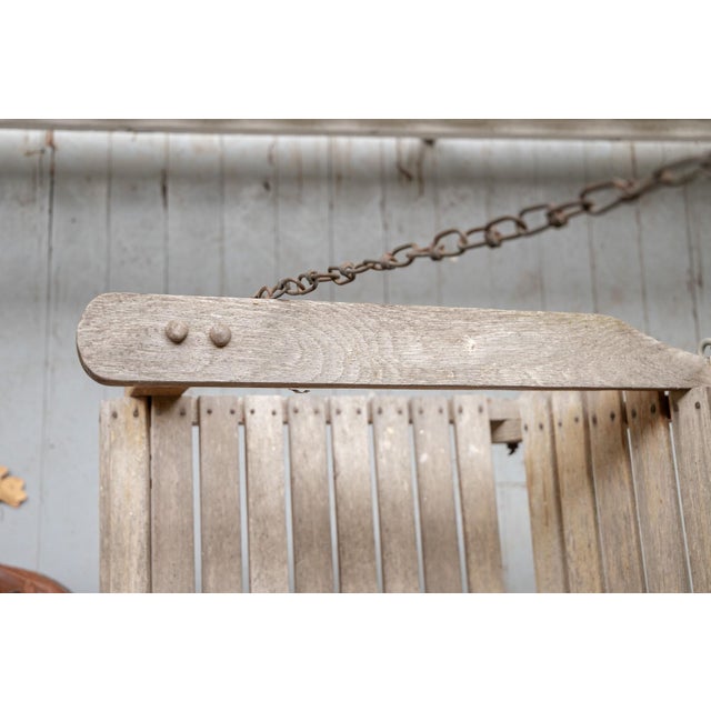 Traditional A Classic Teak Porch Swing For Sale - Image 3 of 10