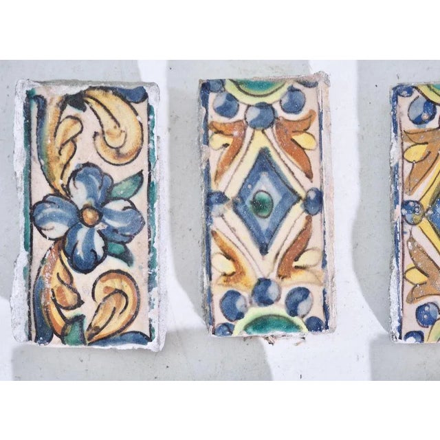 Antique Glazed Tiles, Set of 14 For Sale - Image 6 of 7