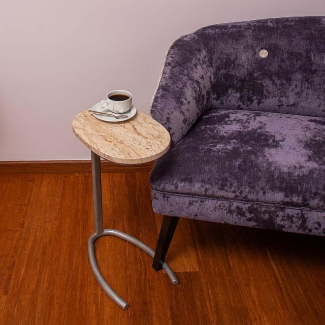 Early 21st Century Narrow Marble Top Side Table from Forzini For Sale - Image 5 of 8