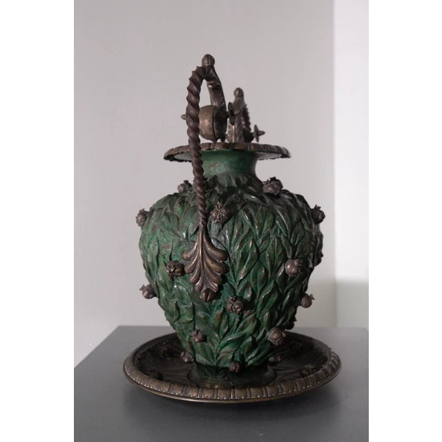 Italian Vase with Copper Base and Partial Silver Plating, 1890, in Very Good conditions. Designed 1890 to 1919