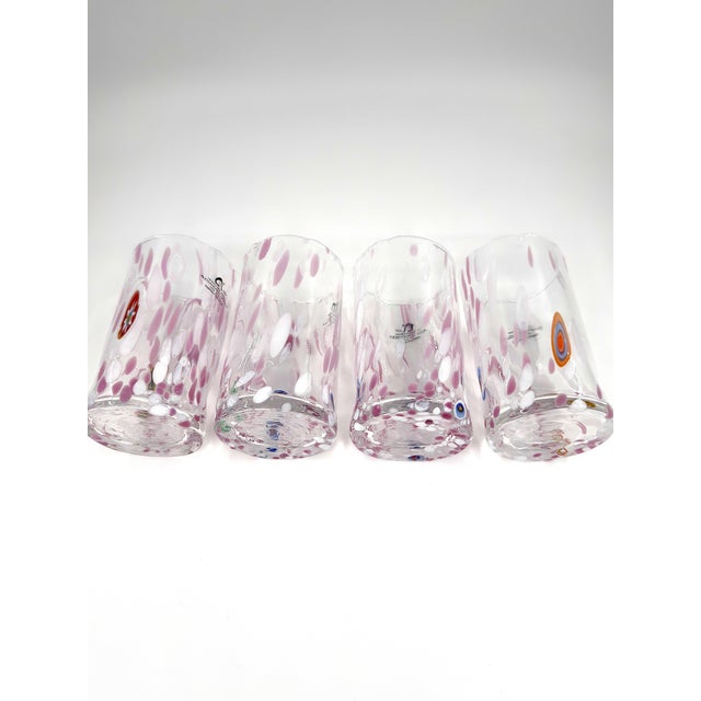 Hand Blown Alessandro Coppola Murano Art Glass Tumblers Handcrafted in Italy - Set of 4 For Sale - Image 11 of 13