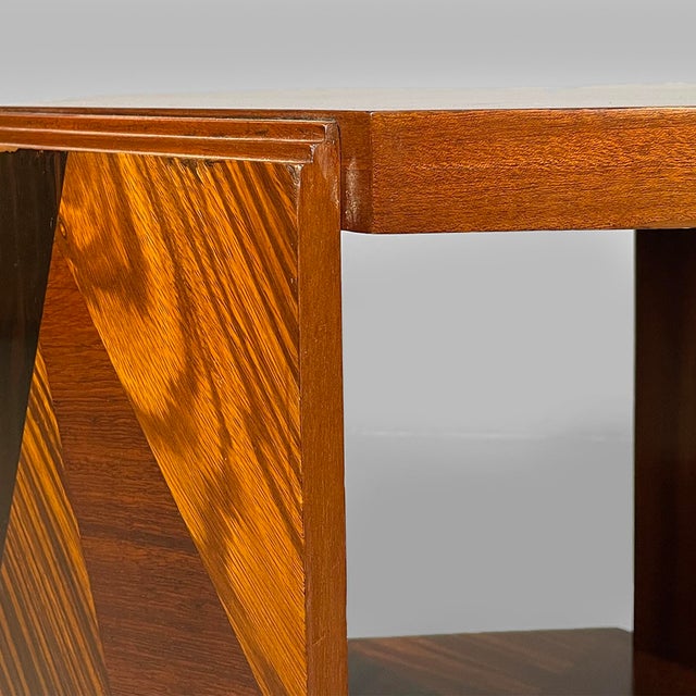 Italian Art Deco Double Hexagonal Top Coffee Table in Wood, 1930s For Sale - Image 13 of 18