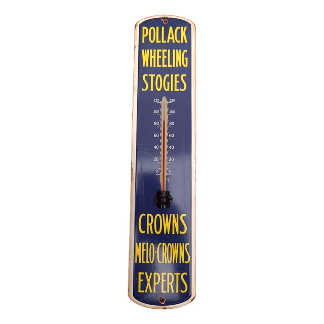 Pollack Vintage Style Thermometer Merchandise No Porcelain Souvenir Store For Sale