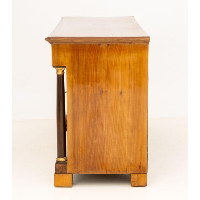 Brown Italian Empire Walnut Commode a Vantaux For Sale - Image 8 of 9