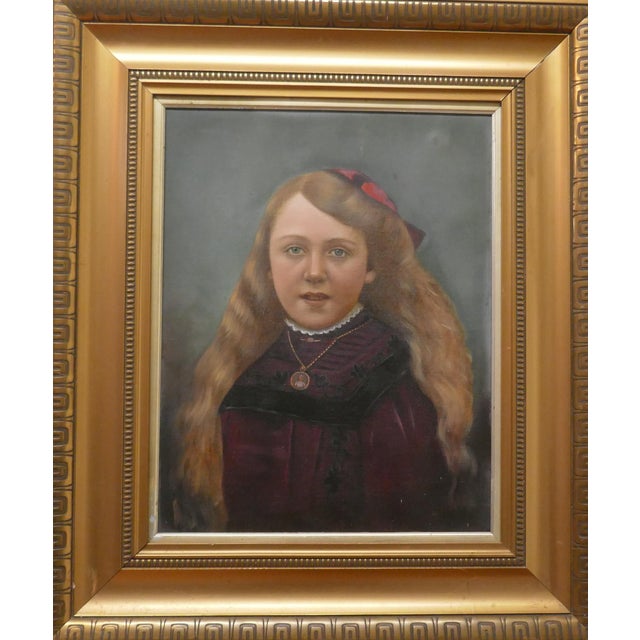 Portrait of a Young Girl, 1870, Oil on Canvas, Framed For Sale
