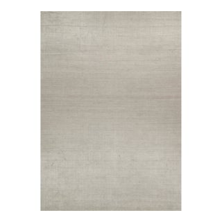 2010s Rug & Kilim’s Plain Modern Rug in Solid Silver-Gray Tone-on-Tone - 12x17 For Sale