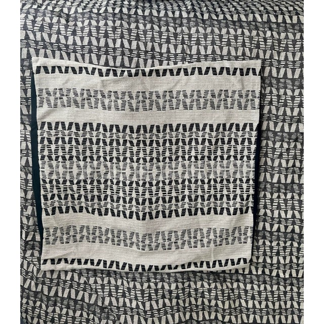 Textile West Elm Black & Ivory Organic Cotton Duvet Cover & Two Euro Shams, Set of 3 For Sale - Image 7 of 10