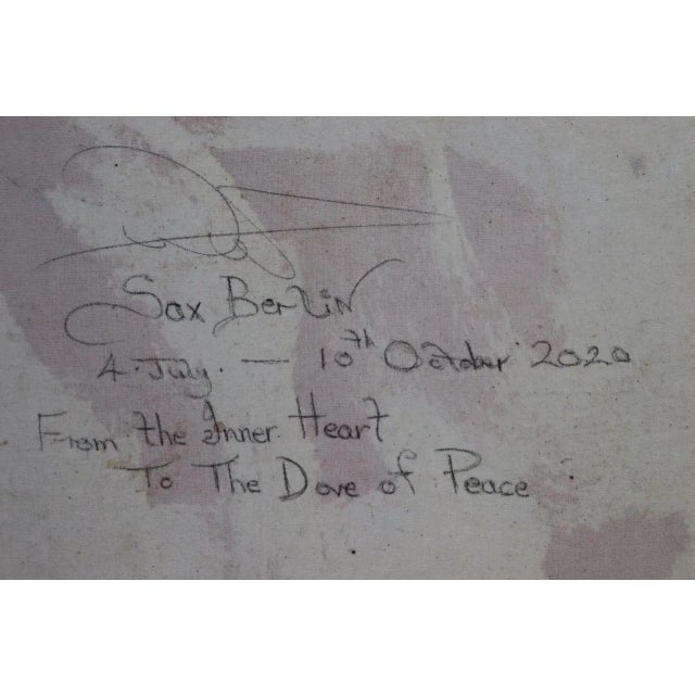 2020s Sax Berlin "From The Inner Heart To The Dove Of Peace." Contemporary Figurative Painting 2020 For Sale - Image 5 of 10