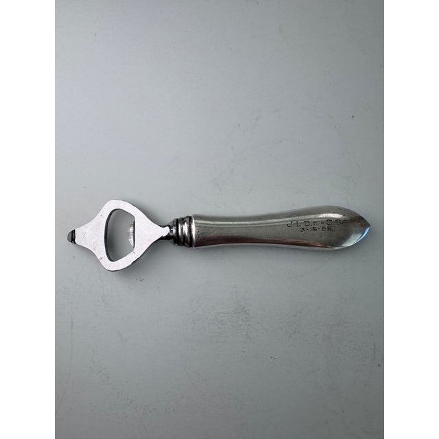 Silver 1960s Italian Sterling Bottle Opener, Engraved For Sale - Image 8 of 9