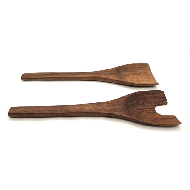 Dansk 1970s Teak Wood Salad Serving Utensils, a Pair For Sale - Image 4 of 10