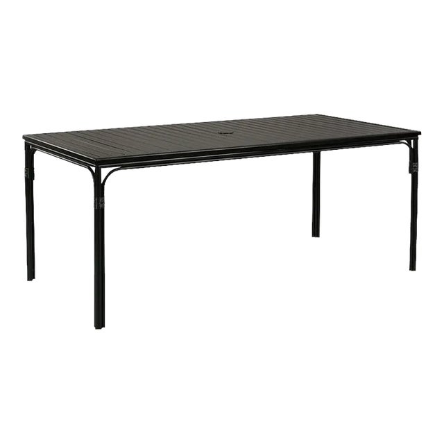 Woodbridge Furniture Carlyle Outdoor Dining Table, Satin Black Finish For Sale
