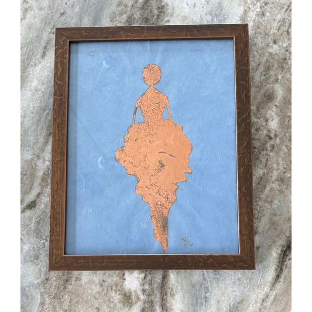 2020 Rene Romero Schuler Original Ballerina Ballet Painting “Gisha” in Copper Leaf, Framed For Sale - Image 15 of 15