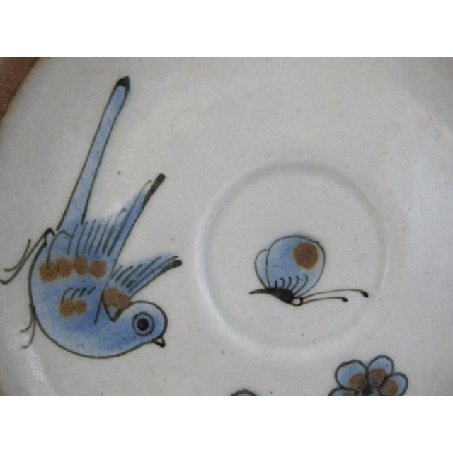 Ken Edwards El Palomar Blue Bird Tonala Mexico Folk Art Coffee Tea Cup & Saucer For Sale - Image 4 of 12