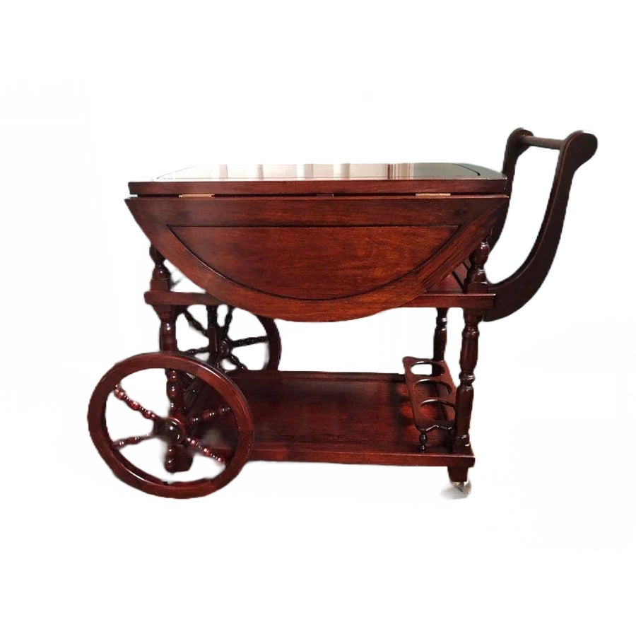 Late 20th Century Vintage Rosewood Tea Bar Cart | Chairish