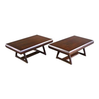 Mid Century Modern Architectural Walnut End Tables - a Pair For Sale