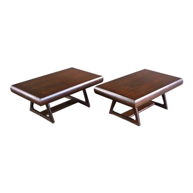 Mid Century Modern Architectural Walnut End Tables - a Pair For Sale