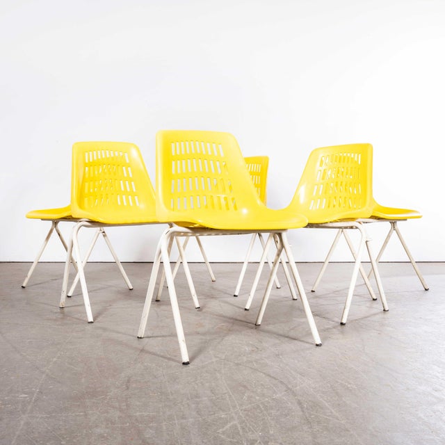 Italian Yellow Stacking Chairs, 1970s, Set of 4 For Sale - Image 12 of 18