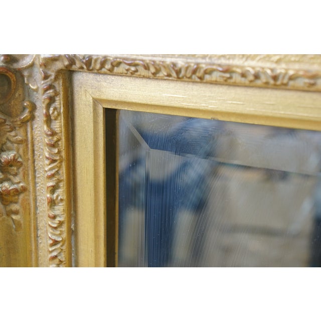 Late 20th Century Vintage French Baroque Rococo Scalloped Gilt Beveled Wall Vanity Mirror 24" For Sale - Image 5 of 10