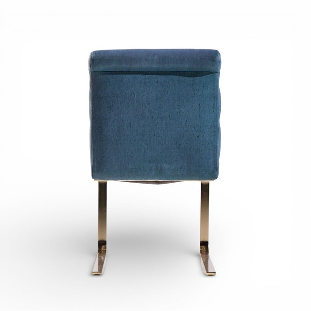 Frank Mariani Lugano Mid Century Brass Cantilever Dining Chair Side Single For Sale In Chicago - Image 6 of 9