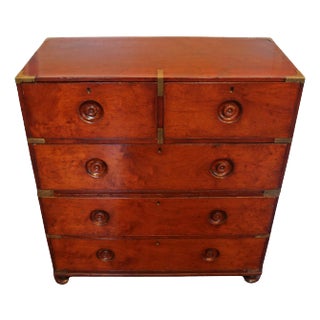 Circa 1860 English Campaign Chest of Drawers For Sale