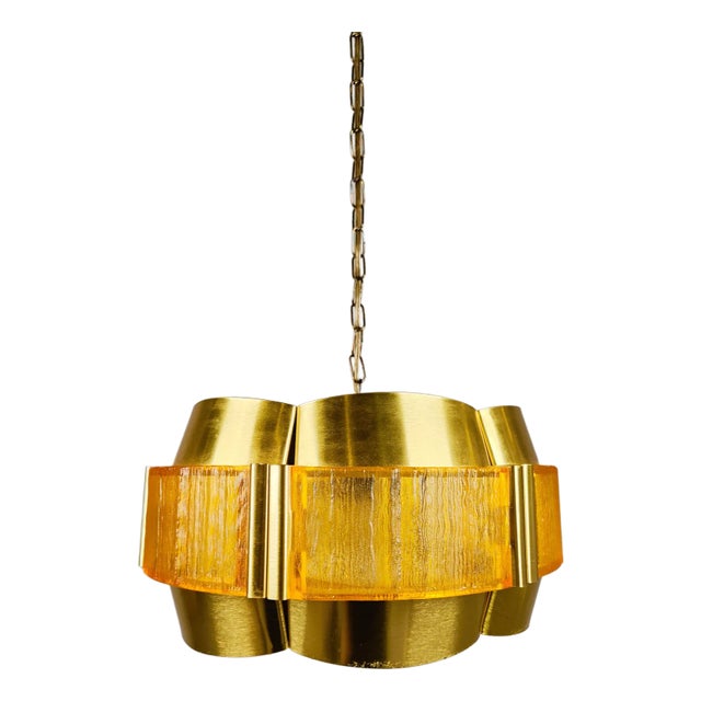 Vintage Brass Pendant by Werner Schou for Coronell Elektro, Denmark, 1960s For Sale