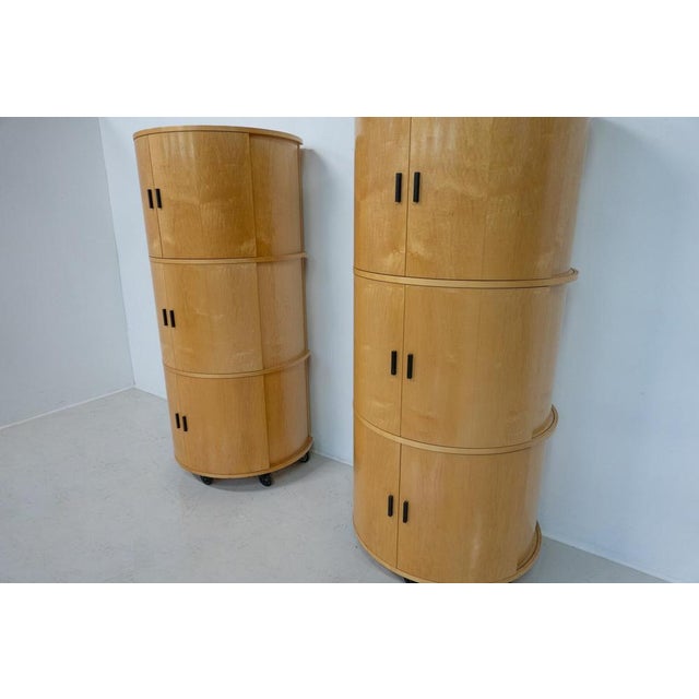 Brown Mid-Century Modern Big O Cabinets by Dirk Meylaerts, 1990s, Set of 2 For Sale - Image 8 of 11