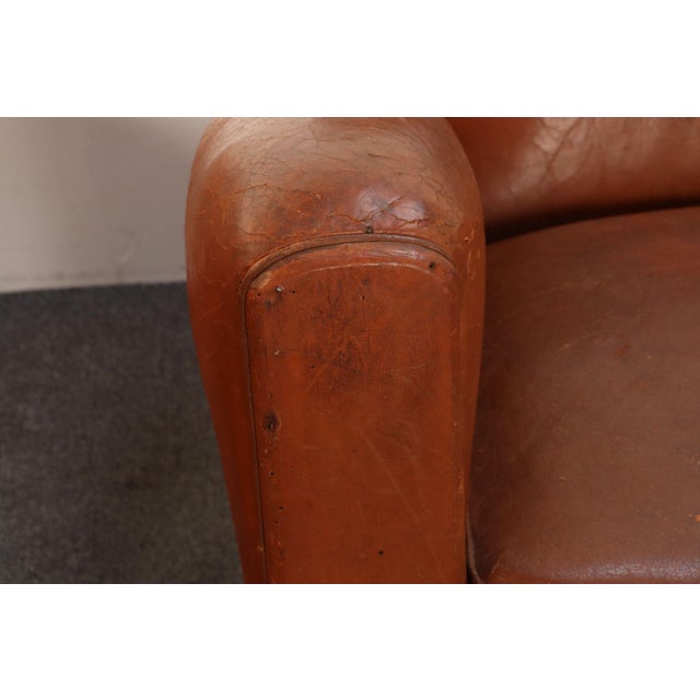 Pair of French Art Deco Leather Angled Back Club Chairs With Nailhead Decoration For Sale - Image 18 of 18
