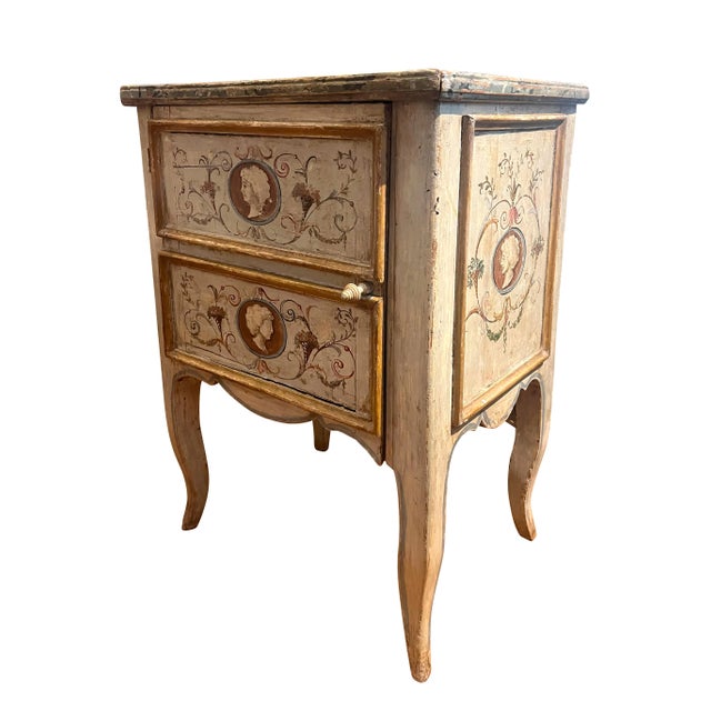 Wood Italian Rococo Painted Comodini For Sale - Image 7 of 12