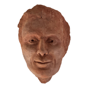 Marvelous Vintage Terracotta Face Bust Sculpture of a Stately & Enigmatic Man