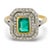 Traditional 1910s Edwardian Emerald Diamond 18k Yellow Gold Ring, Size 7 For Sale - Image 3 of 5