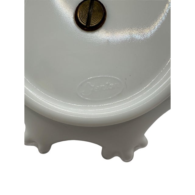 Fenton Art Glass Company 1950’s Fenton Milk Glass Bon Bon Dish With Silver Crest Rim and Metal Handle For Sale - Image 4 of 10
