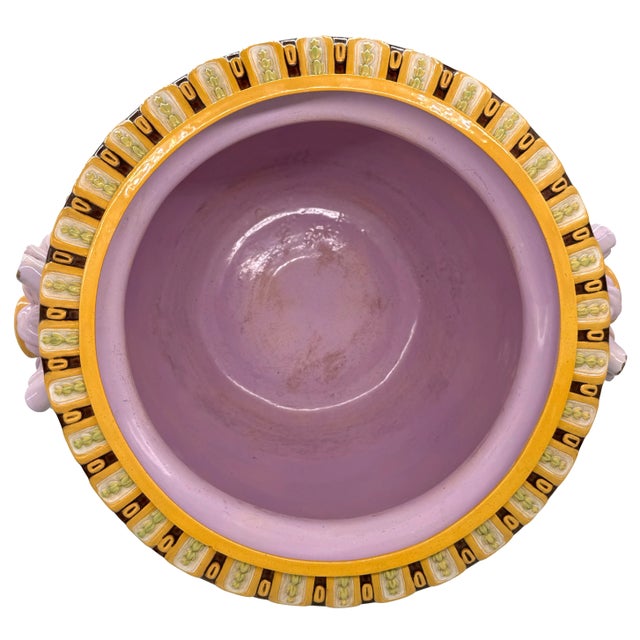 A Minton Majolica Neoclassical Jardiniere With Laurel Wreaths, English, Ca. 1868 For Sale - Image 11 of 12