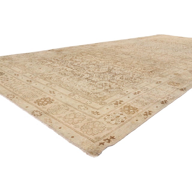 79646 Antique Persian Mahal Rug, 07'00 x 16'01. The Earthen Sovereign: Late 19th Century Persian Malayer Masterpiece of...