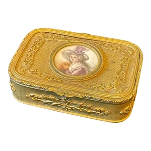 1850s French Bronze Portrait Box