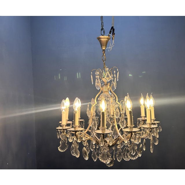 Vintage Crystal Chandelier, Italy, 1960s For Sale - Image 6 of 10