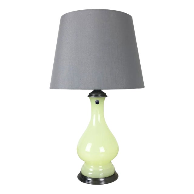 Opaline Murano Glass Lime Table Light from Cenedese, 1960s For Sale