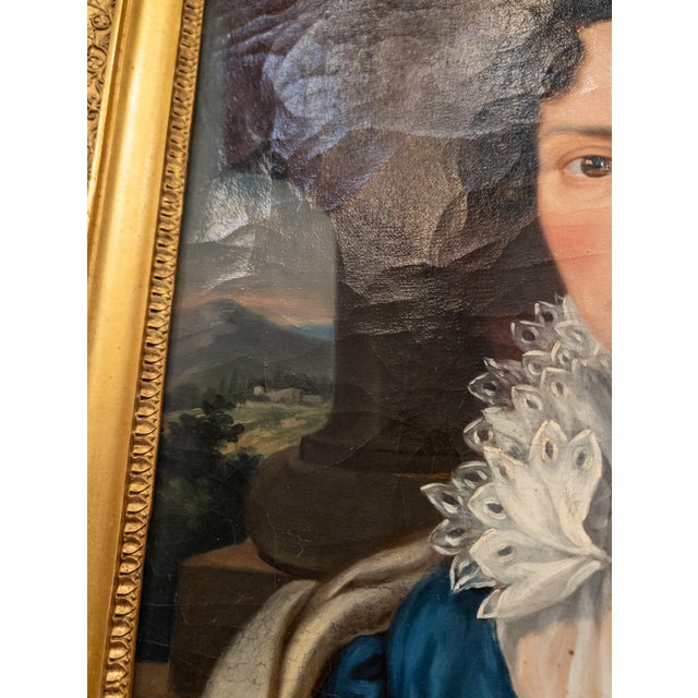 18th or 19th Century French European Portrait of a Lady in Gold Frame For Sale - Image 15 of 18