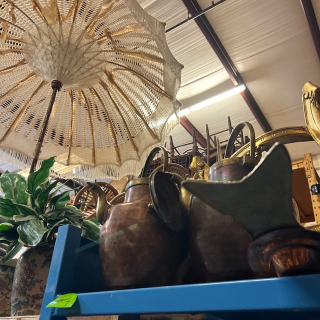 Copper Pair of Antique Brass and Copper Jugs For Sale - Image 8 of 8