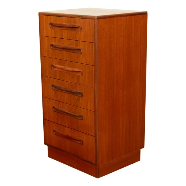 Mid Century Modern Danish G Plan Teak Tall Dresser Chest Six Drawers Fresco 1966 For Sale - Image 10 of 13