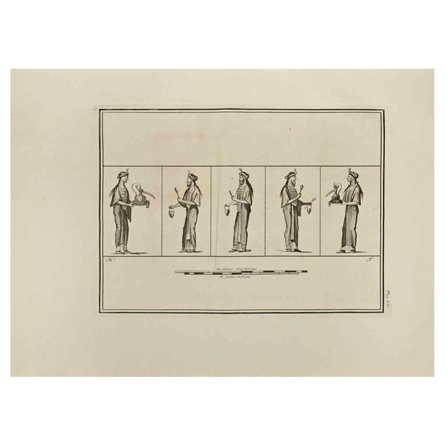 Francesco Cepparuli, Offering In Roman Rite, Etching, 18th Century For Sale